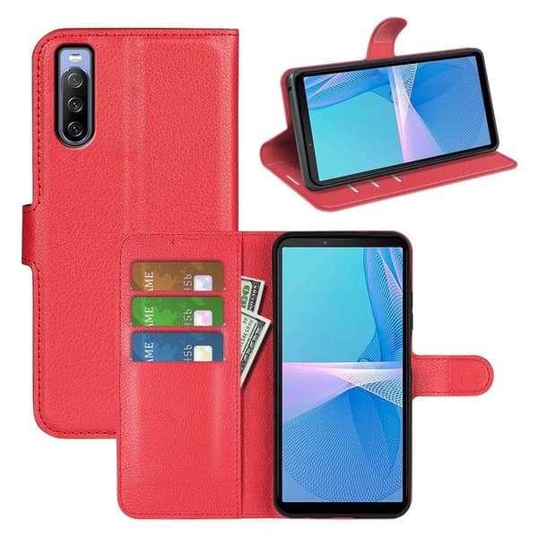 Classic Sony Xperia 10 IV flip etui - Rød Red