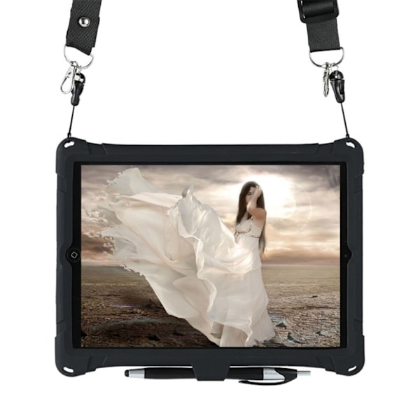 iPad (2018) holdbar silikone etui - sort Black