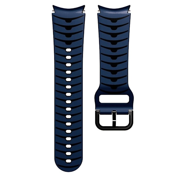 Samsung Galaxy Watch 5 / 5 Pro / 4 buet linje stil silikone urrem - Mørkeblå / Sort Blue