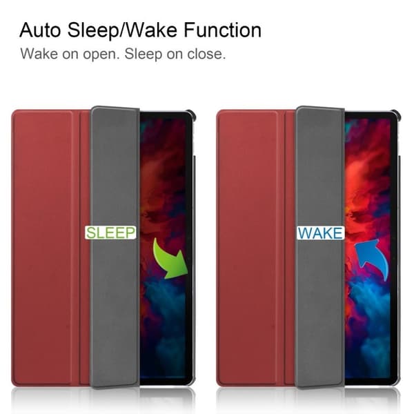 Lenovo Tab P11 Pro tri-fold læderetui - Rødvin Red