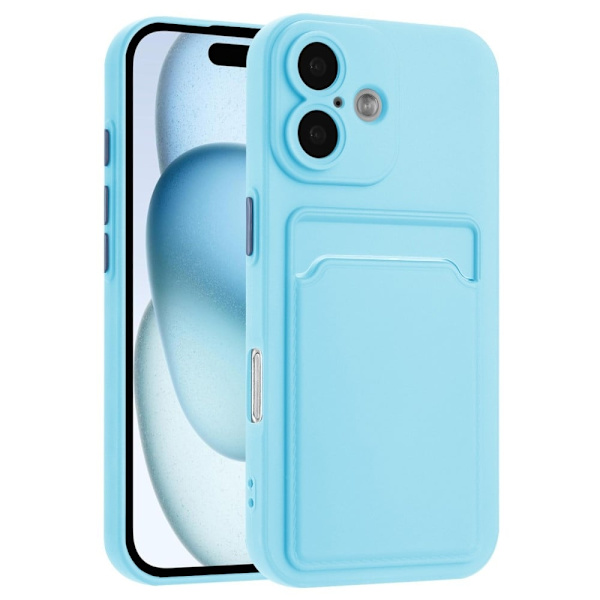 Kortholder cover til iPhone 16 Plus - Himmelblå Blue