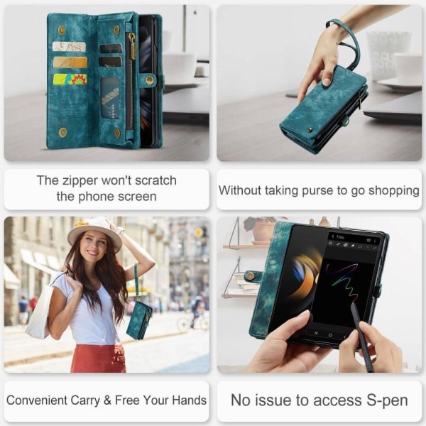 CaseMe Samsung Galaxy Z Fold4 fodral med blixtlås - Blå Blå