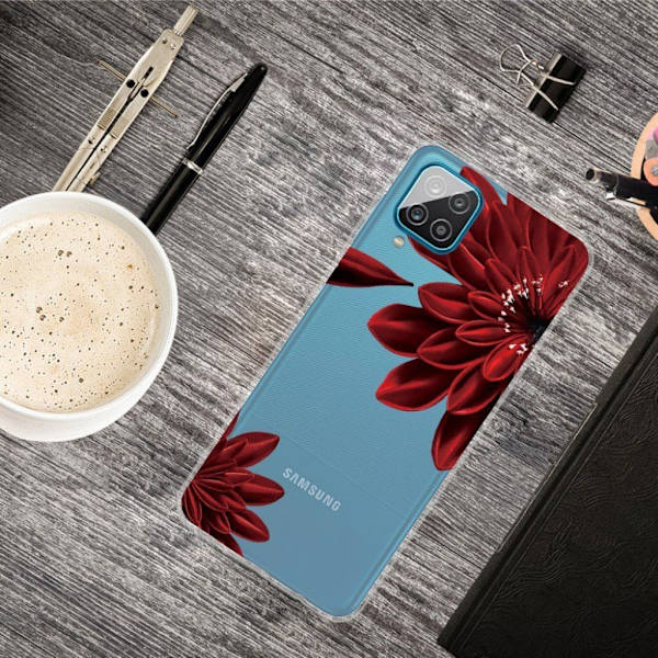 Deco Samsung Galaxy A12 5G Etui - Rød Blomst Red