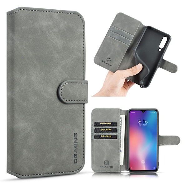 DG.MING Samsung Galaxy A70 Retro Etui - Grå Silver grey