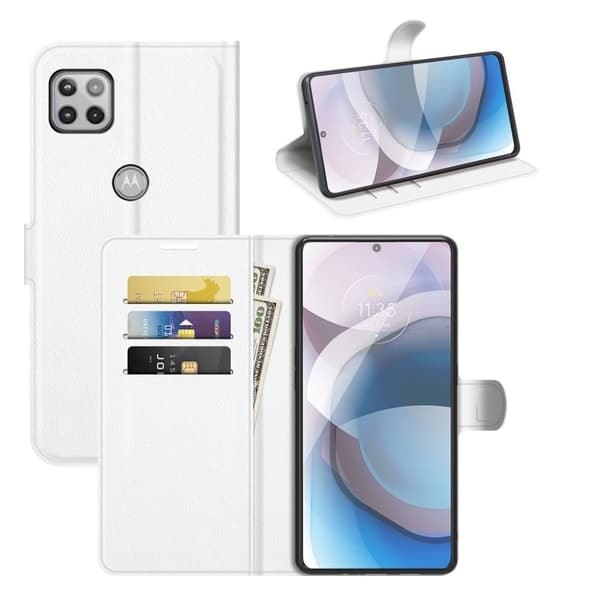 Classic Motorola One 5G Ace Flippetui - Hvit White