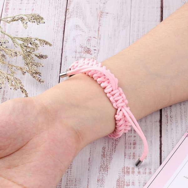 Xiaomi Mi Smart Band 6 / 5 nylonflettet urrem - Lyserød Pink