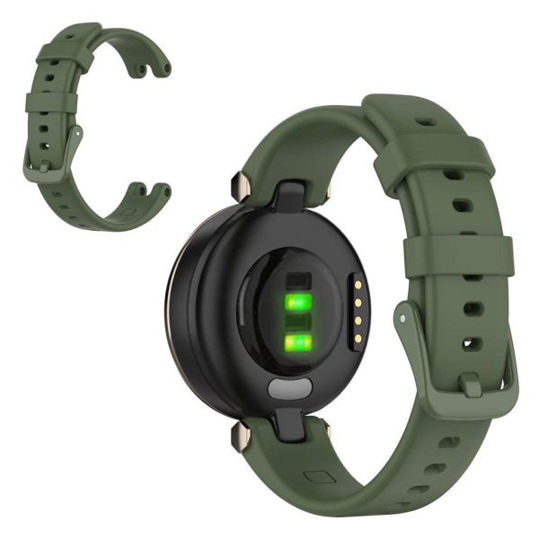 Silicone solid color watch band for Garmin Lily - Dark Green Green