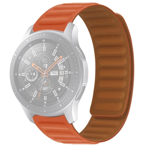 20mm Universal silicone magnetic lock watch strap - Orange Orange
