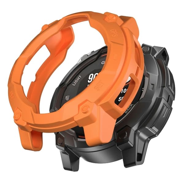 Garmin Instinct 3 Solar 45 mm skyddsfodral Rugged Armor Flexibelt skal klockskydd - Orange Orange