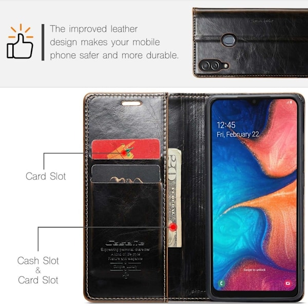 CaseMe Samsung Galaxy M10s / A20 / A30 Smooth Etui - Kaffe Brown