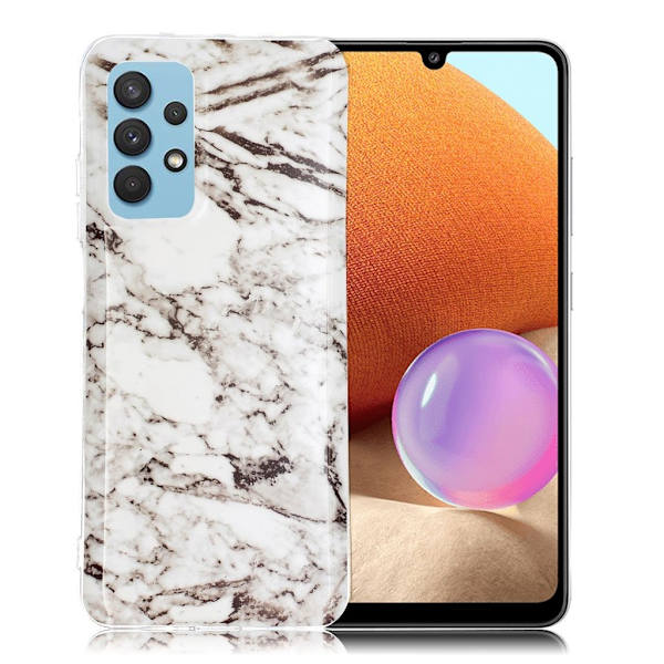 Marble Samsung Galaxy A32 Etui - Hvit White