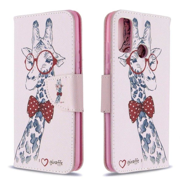 Wonderland Huawei P Smart 2020 Etui - Sød giraf med briller Multicolor