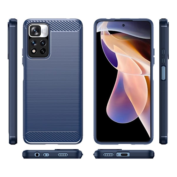 Carbon Flex Suojakotelo Xiaomi Redmi Note 11 Pro Plus / 11 Pro - Sininen Blue