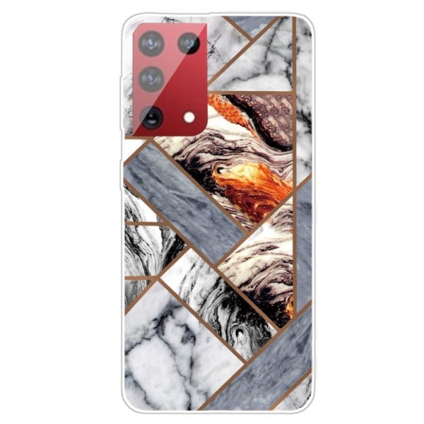 Marble Samsung Galaxy S21 Ultra Etui - Fragment of Marble Tiles Multicolor