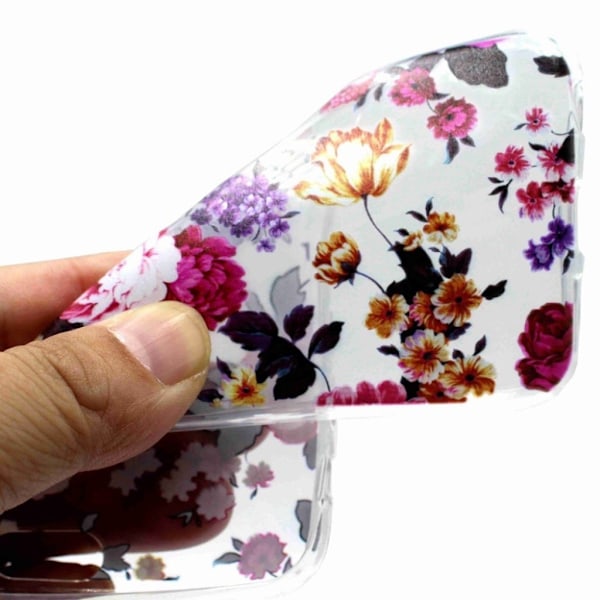Nokia 1 mobilskal skyddande TPU material mönster - Färgglada blommor Grön