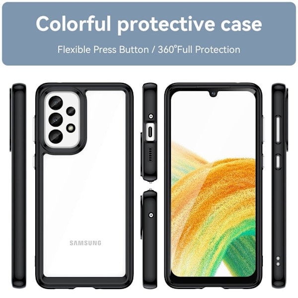 Samsung Galaxy A33 5G smart akryl cover - Sort Black