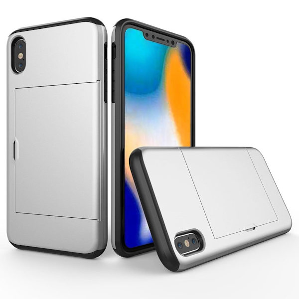 iPhone 9 Plus beskyttelses deksel av hybrid materiale - sølv Silver grey