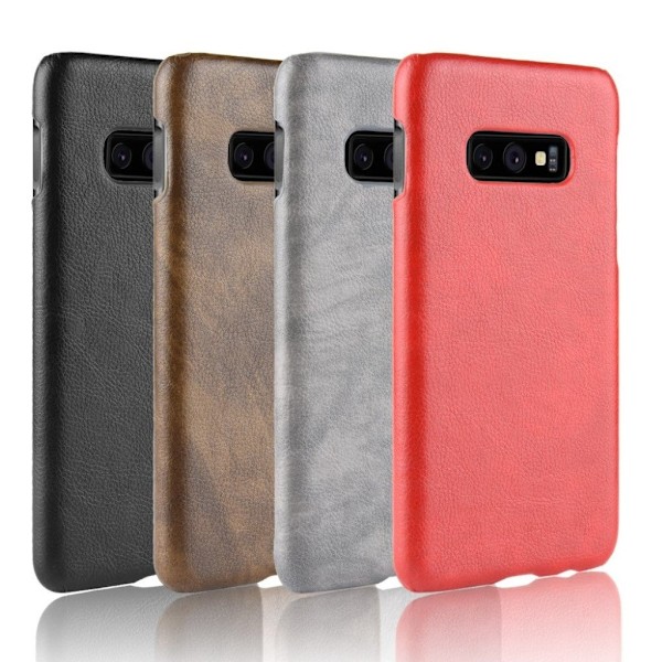 Samsung Galaxy S10e litchi læderetui - Brun Brown