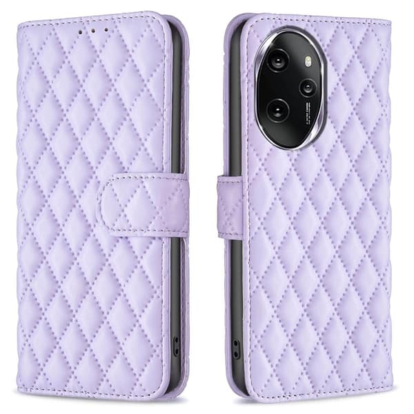 Rombemønster, matt flip-deksel for Honor 100 - Lilla Purple