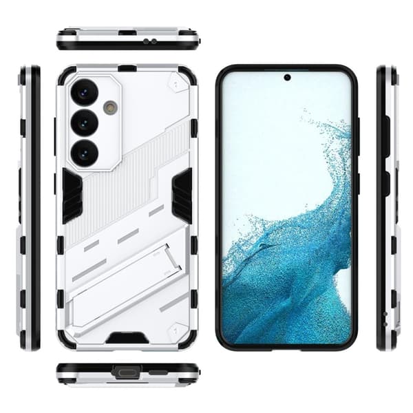 Støtsikkert hybriddeksel med et moderne preg for Samsung Galaxy S24 - Hvit White