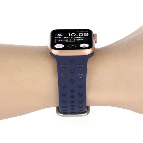 Apple Watch Series 8 (41mm) silikonerem i hul stil - Mørkeblå Blue