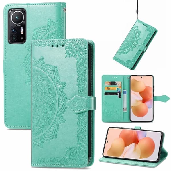 Mandala Xiaomi 12 / 12x Flippetui - Grønn Green