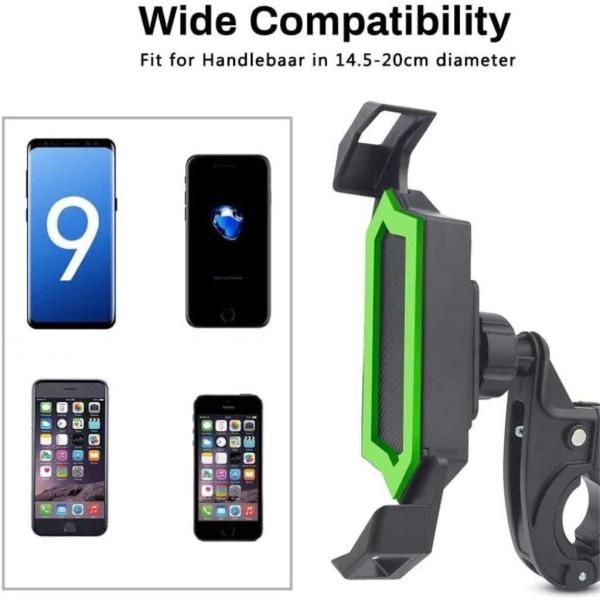 360 degree bicycle handlebar phone mount Green