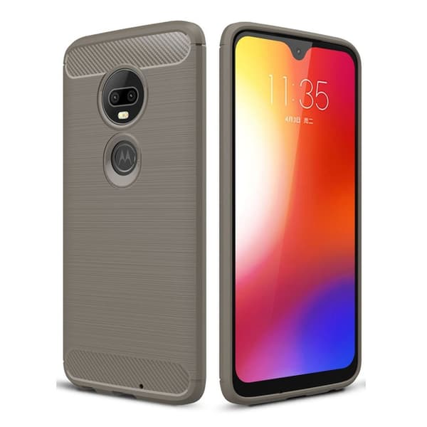 Carbon Flex Motorola Moto G7 Plus deksel - Grå Silver grey
