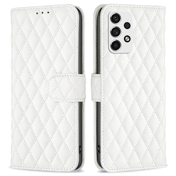 Matt Samsung Galaxy A53 5G fodral med rombmönster - Vit Vit