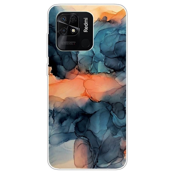 Marble Xiaomi Redmi 10C Etui - Orange Between The Blues Blue