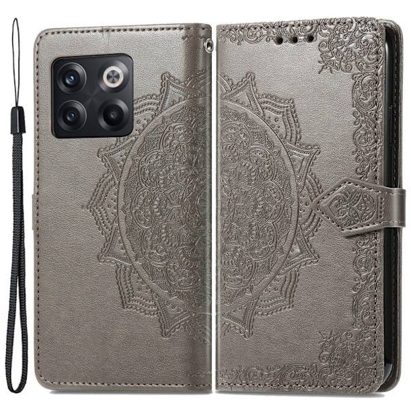 Mandala OnePlus 10T / Ace Pro Flip Fodral - Grå Silvergrå
