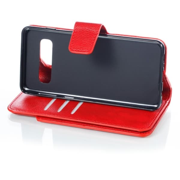Crazy Horse Samsung Galaxy S10 læder flip etui - Rød Red