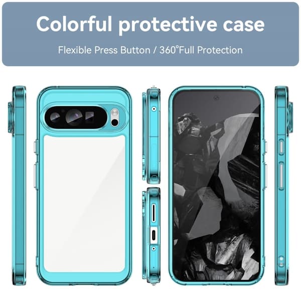 Google Pixel 9 Pro XL smart telefonskal i akryl - Transparent Blå Blå