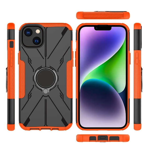 Kickstand-skydd med magnetisk platta för iPhone 14 Plus - Orange Orange