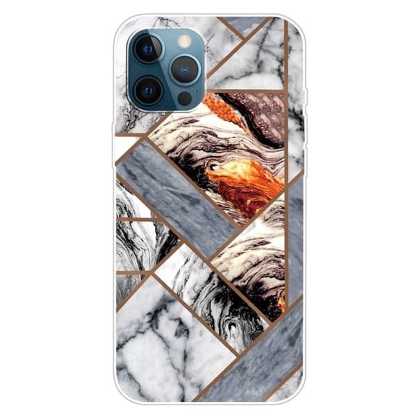 Marble iPhone 15 Pro Suojakotelo - Fragment Of Marble Tiles Silver grey