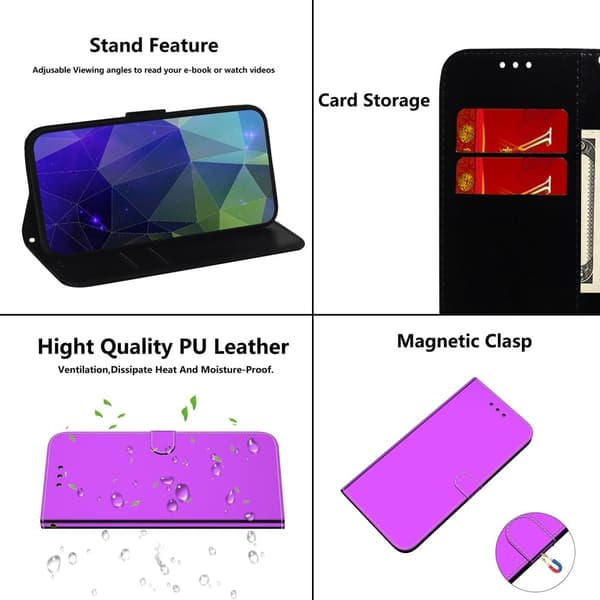 Mirror Nokia C10 / C20 Flip Suojakotelo - Violetti Purple