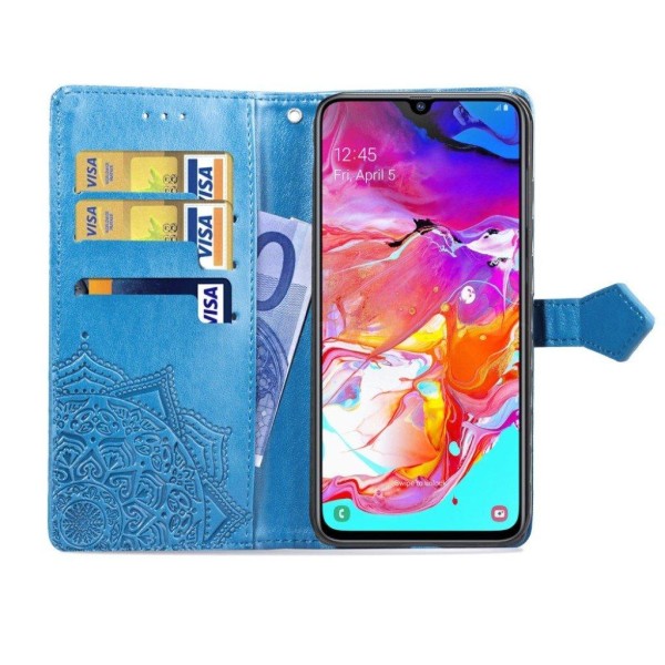 Mandala Samsung Galaxy A70 Flip etui - Blå Blue