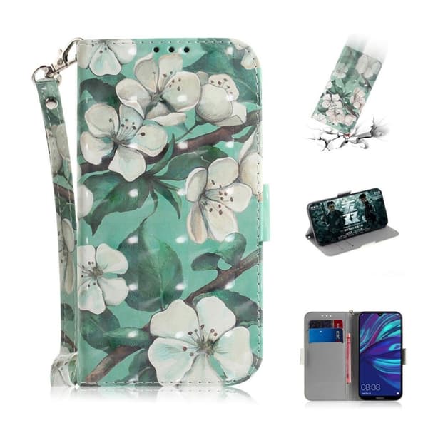 Huawei P30 Lite Skinnetui Med Lysspotter - Vakre Blomster Multicolor
