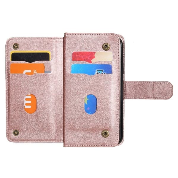 iPhone Xs / iPhone X fodral med 10 fickor - Rosa Rosa