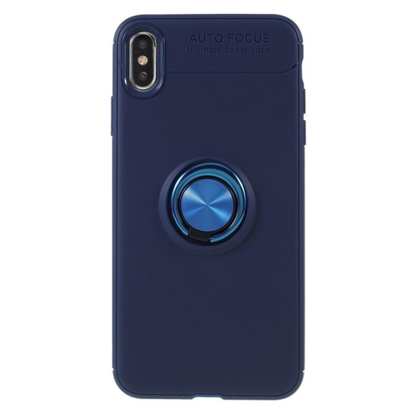 iPhone Xs Max mobilskal metall silikon ringhållare stående magne Blå