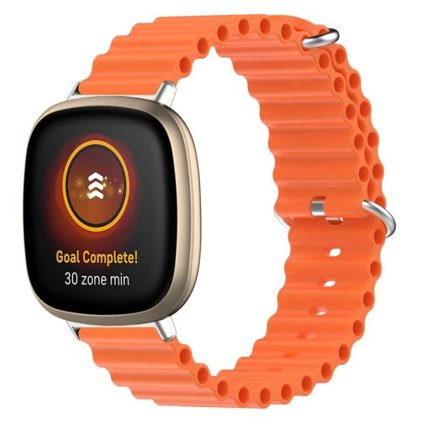 Fitbit Sense 2 / Versa 4 / 3 ocean band style watch strap - Oran Orange