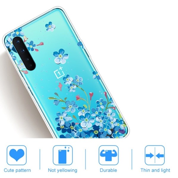 Deco Oneplus Nord Etui - Blå Blomst Blue