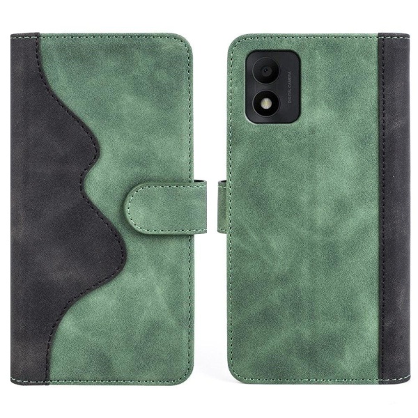 Two-color Leather Läppäkotelo For Alcatel 1b (2022) - Vihreä Green