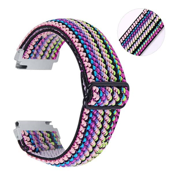 20mm Samsung Galaxy Watch 3 (41mm) / Watch Active / Gear S2 elastic pattern watch band - Multi-colored weave pattern multifärg