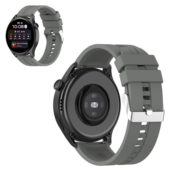 22 mm universal urrem i silikone - Grå Silver grey
