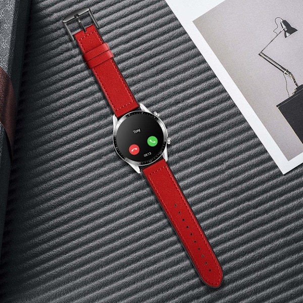 Huawei Watch GT 2 Pro simple læder rem - rød Red