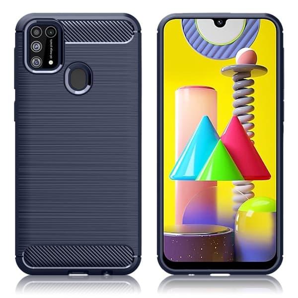 Carbon Flex kuoret Samsung Galaxy M31 – Sininen Blue