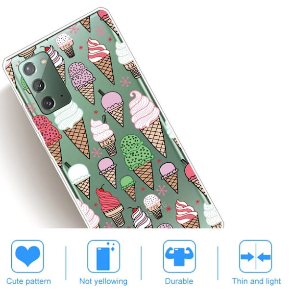 Deco Samsung Galaxy Note 20 kotelot - Värikäs Jäätelö Multicolor