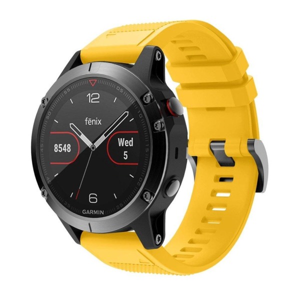 Garmin Fenix 5 holdbar silikoneurrem - Gul Yellow