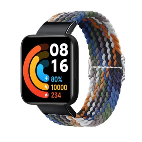 Xiaomi Redmi Watch 2 nylon elastisk klokkerem - Denim Farge Multicolor